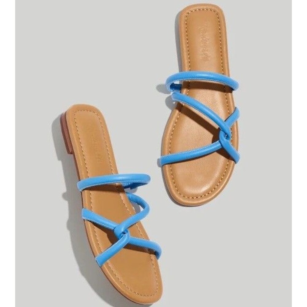 Madewell Women’s The Amel Slide Sandal Ornamental Blue Leather Size 9 NK019